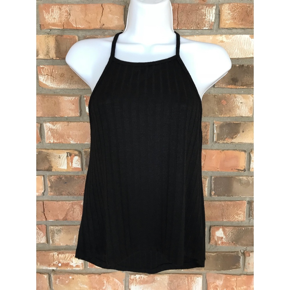 Heart & Hips Black Ribbed Tank Top   Medium